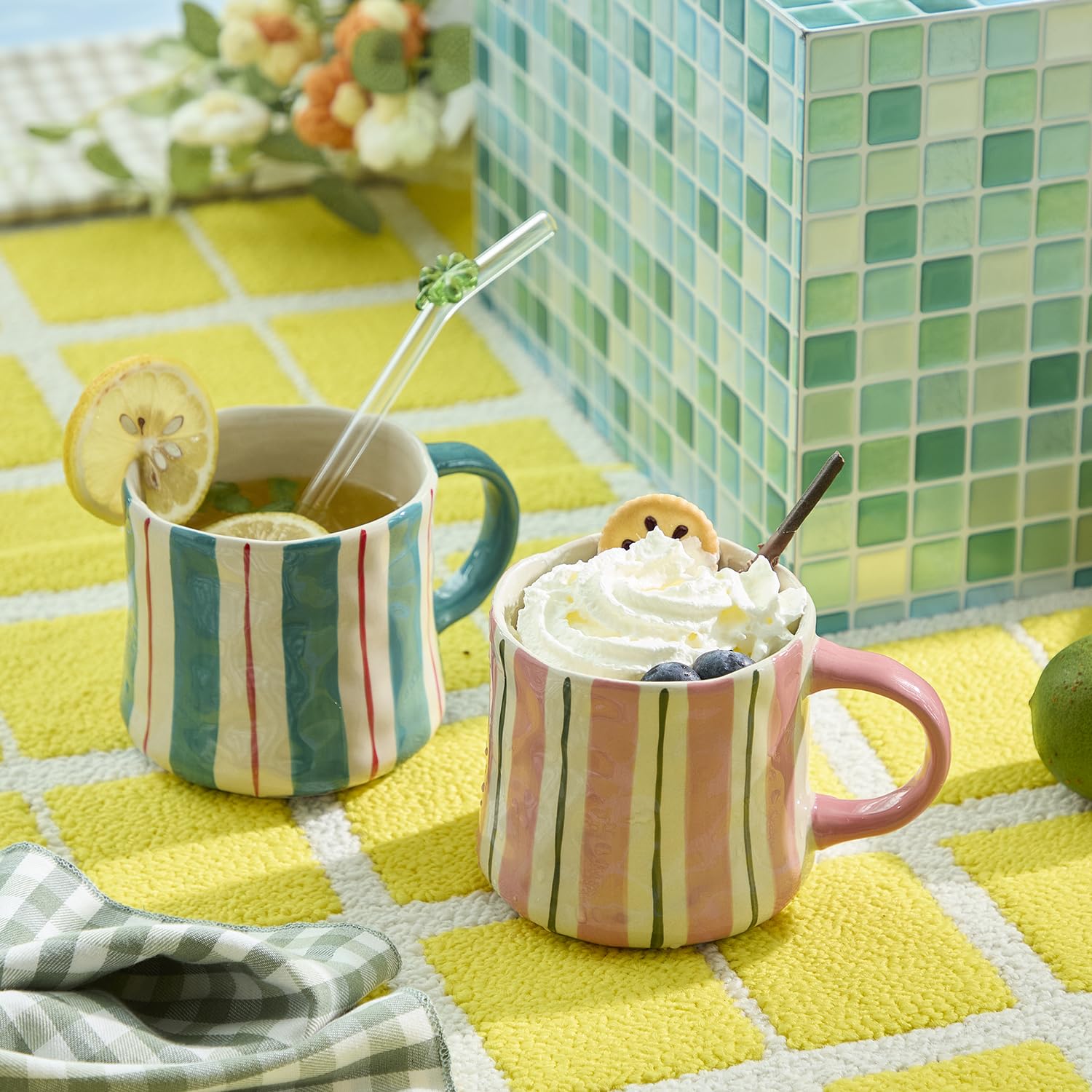 DELIGHTS GALORE microwave-safe mugs for quick reheats without losing style.