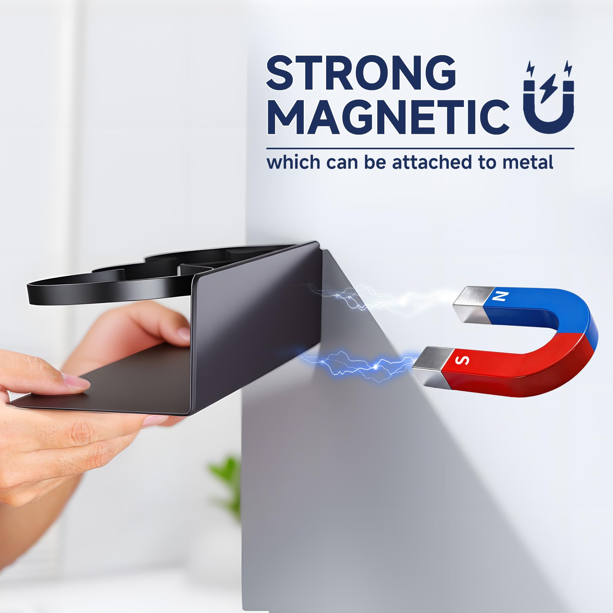 DELITON magnetic cup holder fits Stanley tumblers and other brands for versatility.