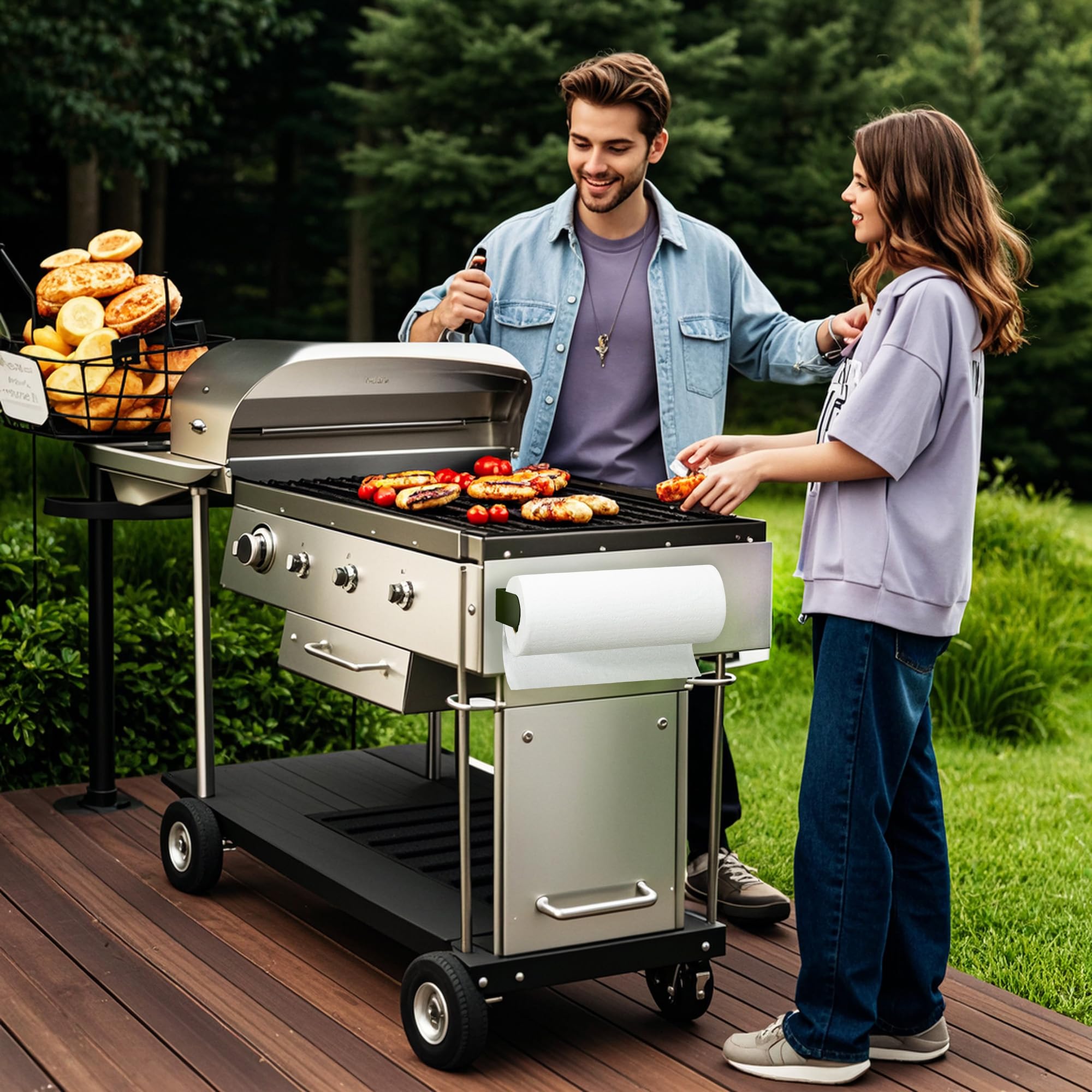 DELITON grill side paper towel holder ready for outdoor cooking