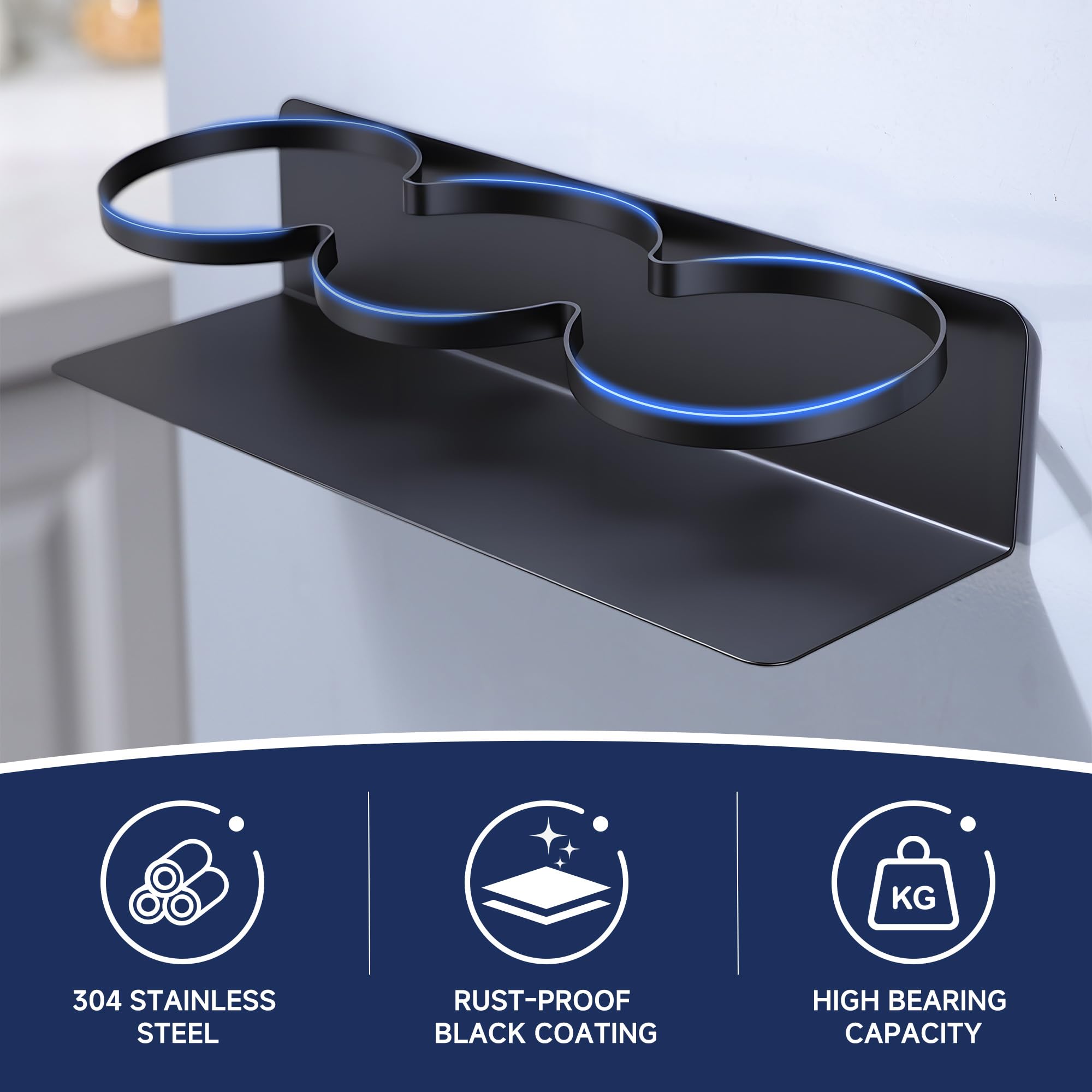 DELITON rust-resistant stainless steel construction endures daily kitchen use with black finish.