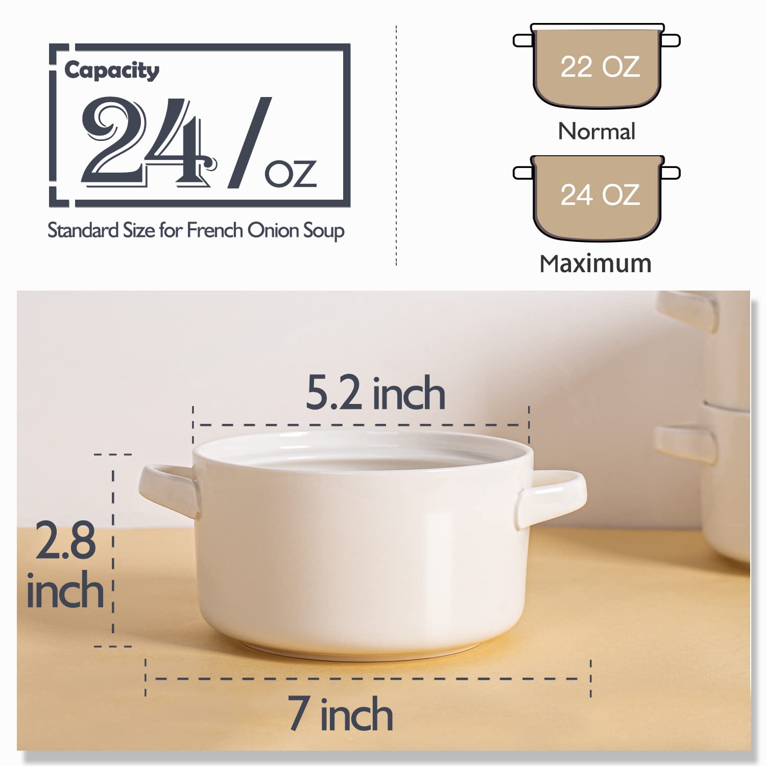 DELLING 24oz soup bowls microwave-safe for quick reheats and convenient serving.