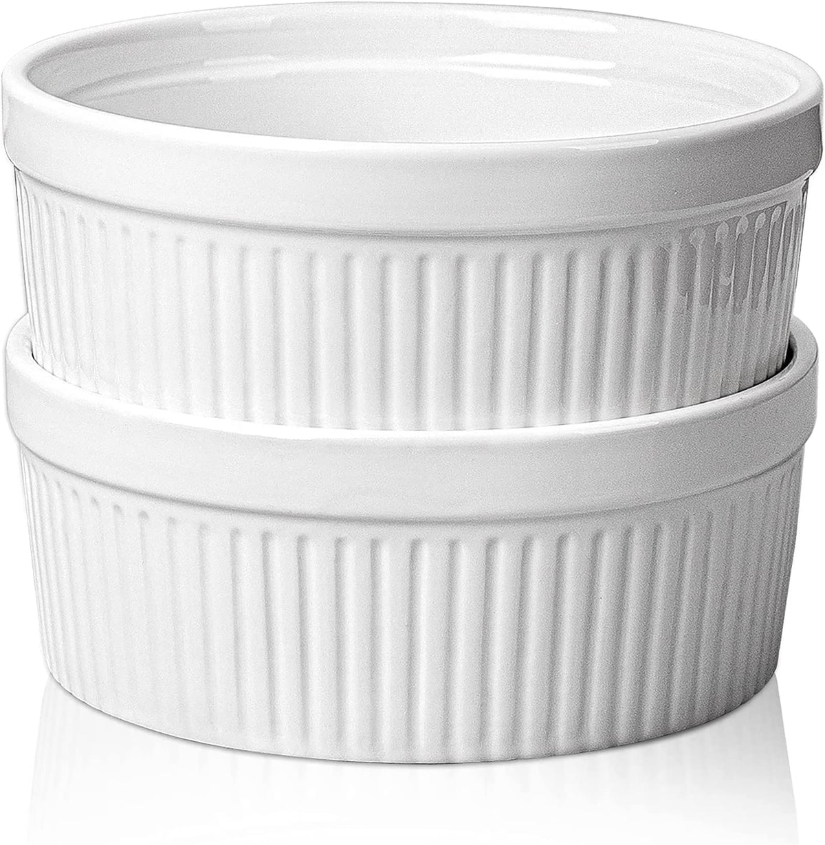 Delling large ramekins 32oz in glossy ceramic, ideal for oven baking and serving.