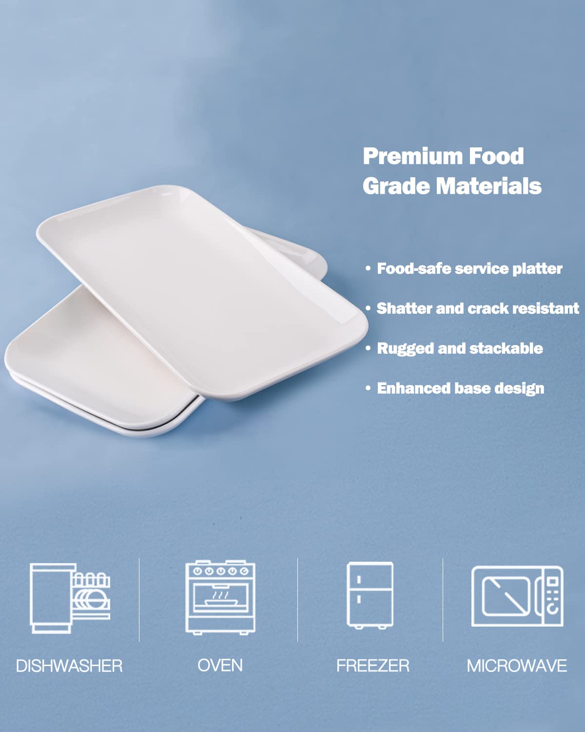 DELLING oven-safe porcelain platters ready for reheating or serving hot dishes.