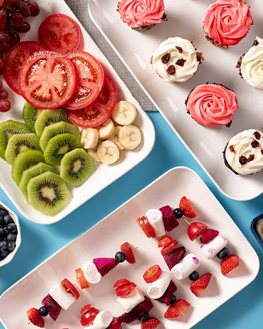 DELLING pie and dessert platters elevate presentation with clean lines.