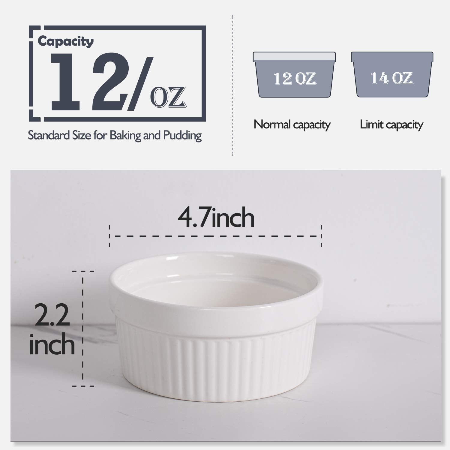 Delling porcelain soufflé dishes ideal for baking, serving, and easy cleanup.