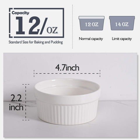 Delling porcelain soufflé dishes ideal for baking, serving, and easy cleanup.