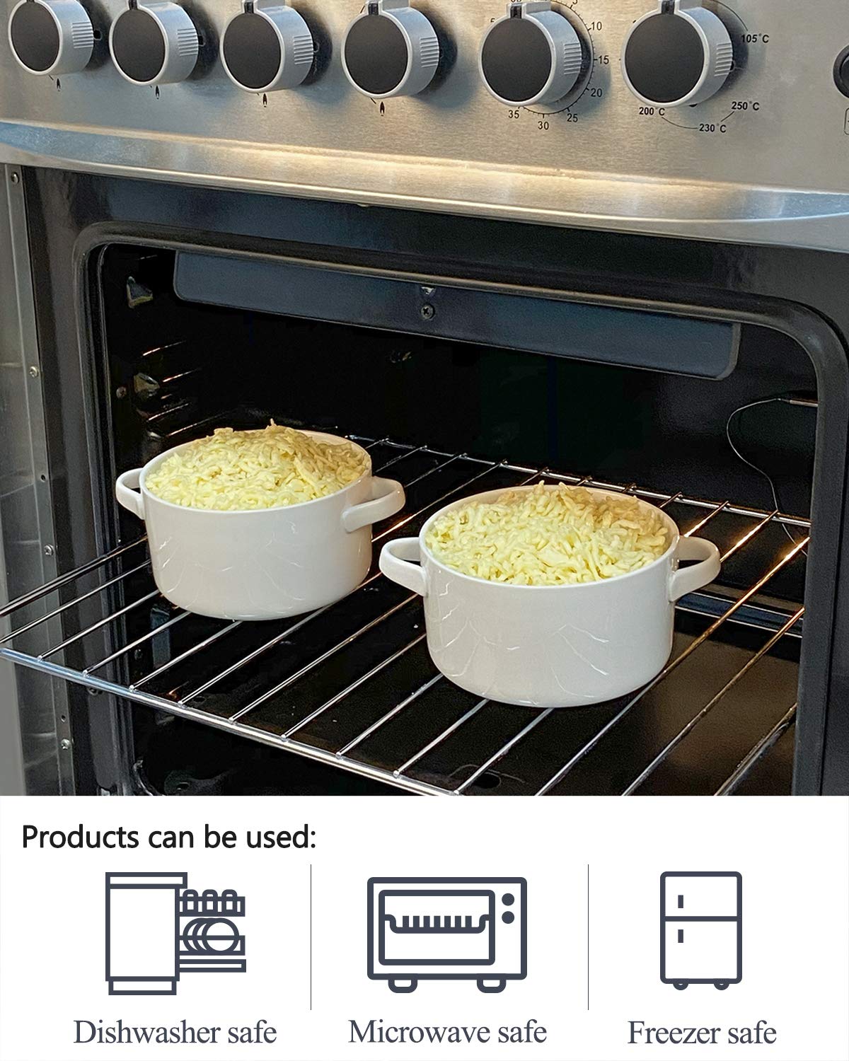 DELLING porcelain soup bowls stackable to save cabinet space.