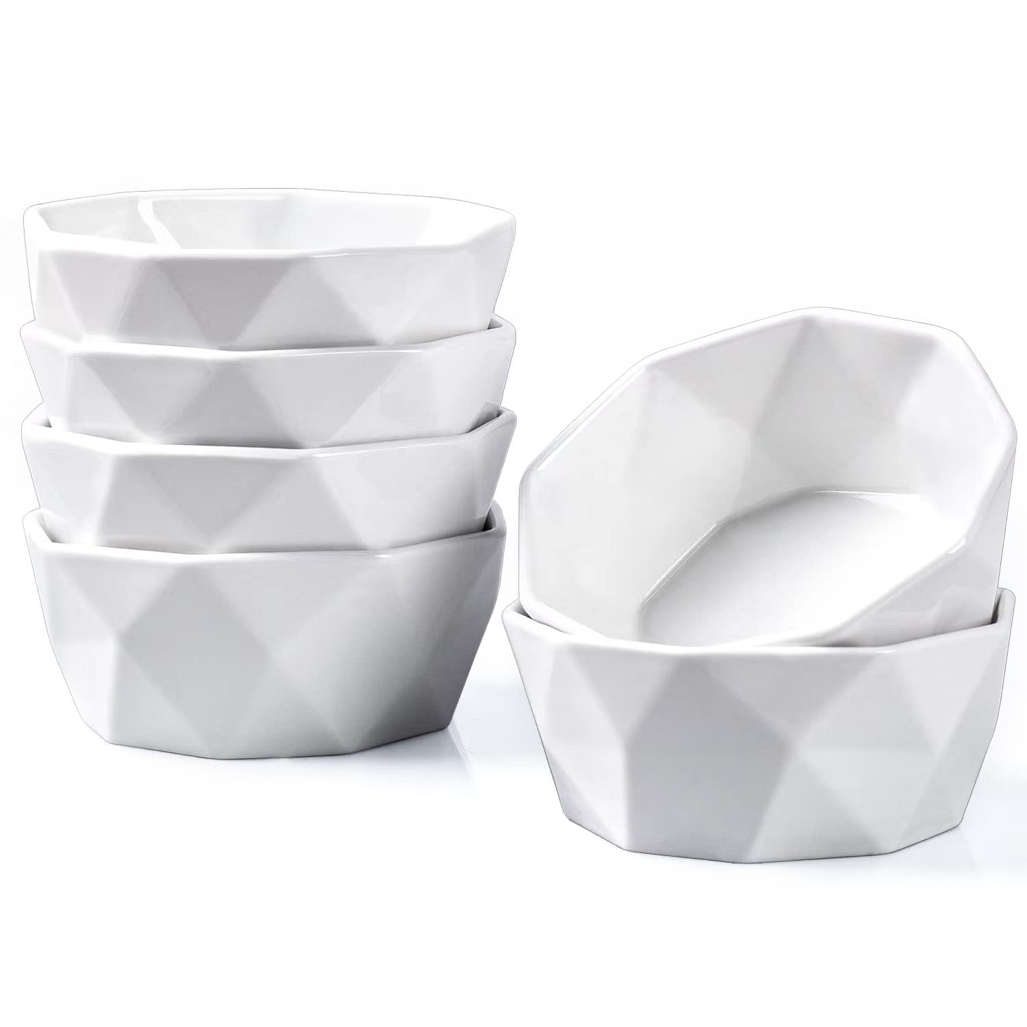 DELLING 8 oz ramekins front view showcases elegant bakeware for serving desserts.