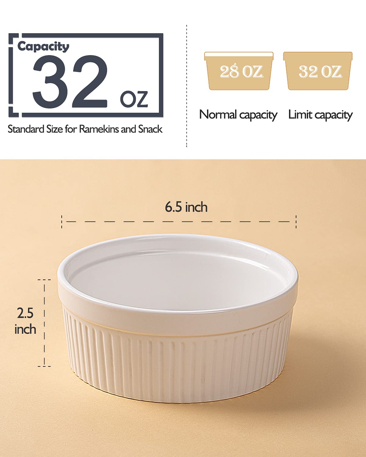 Delling ramekins are oven and microwave safe for versatile heat-ready serving.