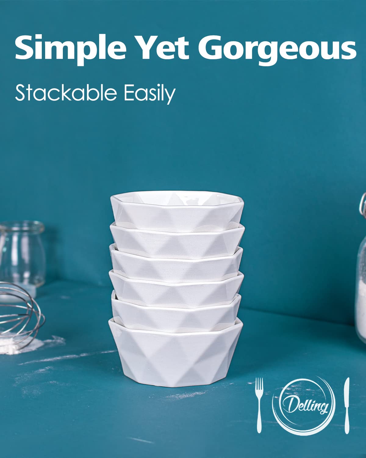 DELLING souffle ramekin bakes airy desserts with even heat distribution.