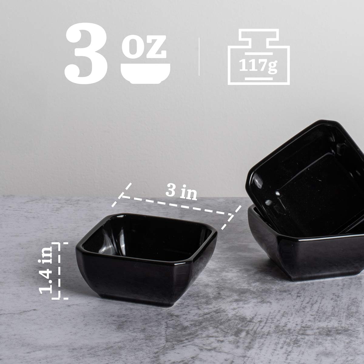 DELLING 3oz bowls, microwave-safe porcelain for quick reheats.