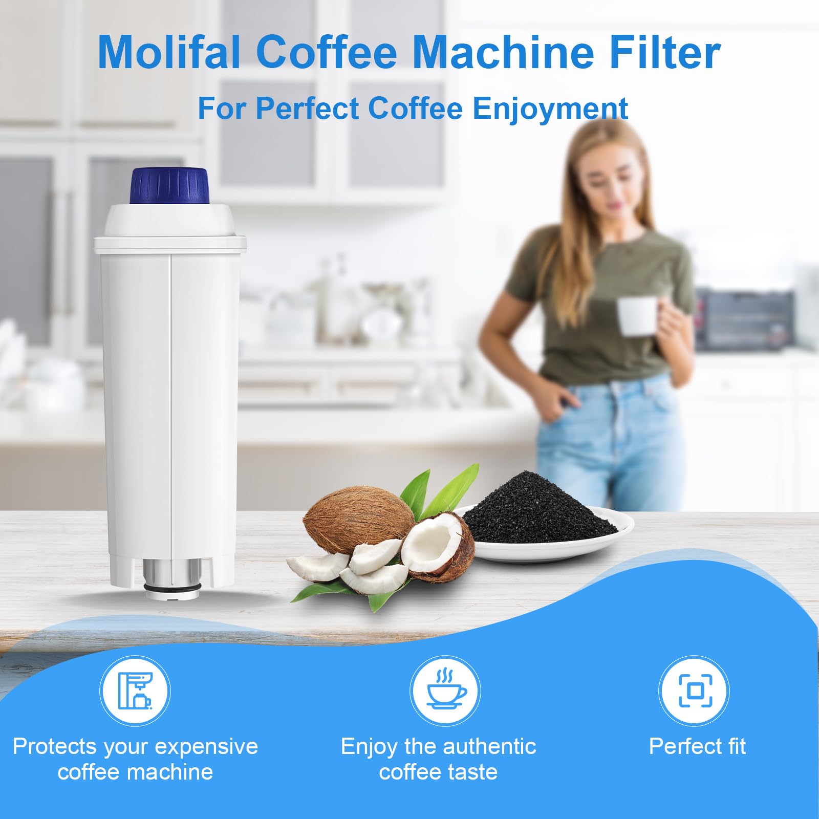 De’Longhi Dinamica machine ready for Molifal filter installation