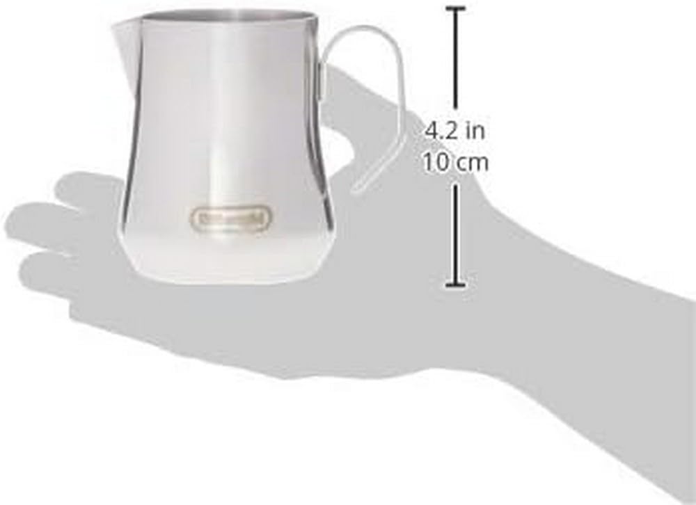 De'Longhi DLSC060 milk jug – pour-spout view highlights easy cappuccino foam