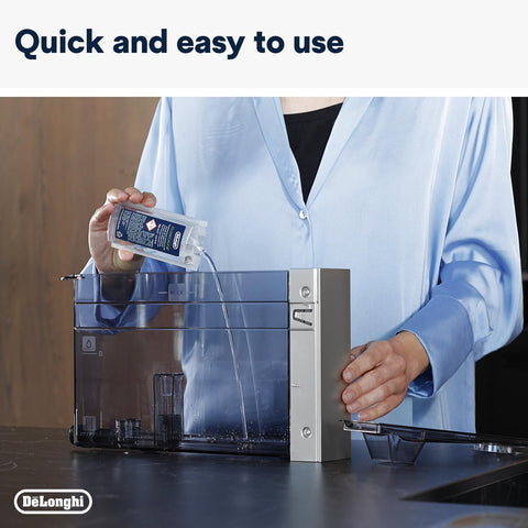 De'Longhi EcoDecalk descaler dispensing view for easy use