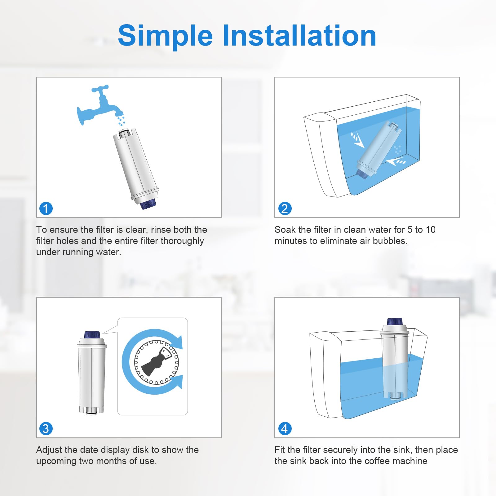 De’Longhi Eletta-series compatible Molifal filter for clean water