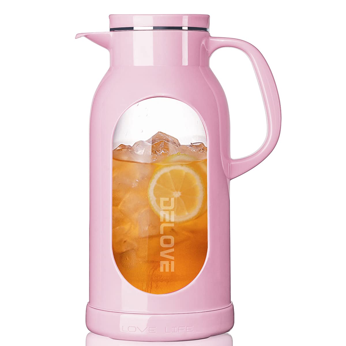 Delove 68oz pitcher with shatterproof shell for safe daily use.