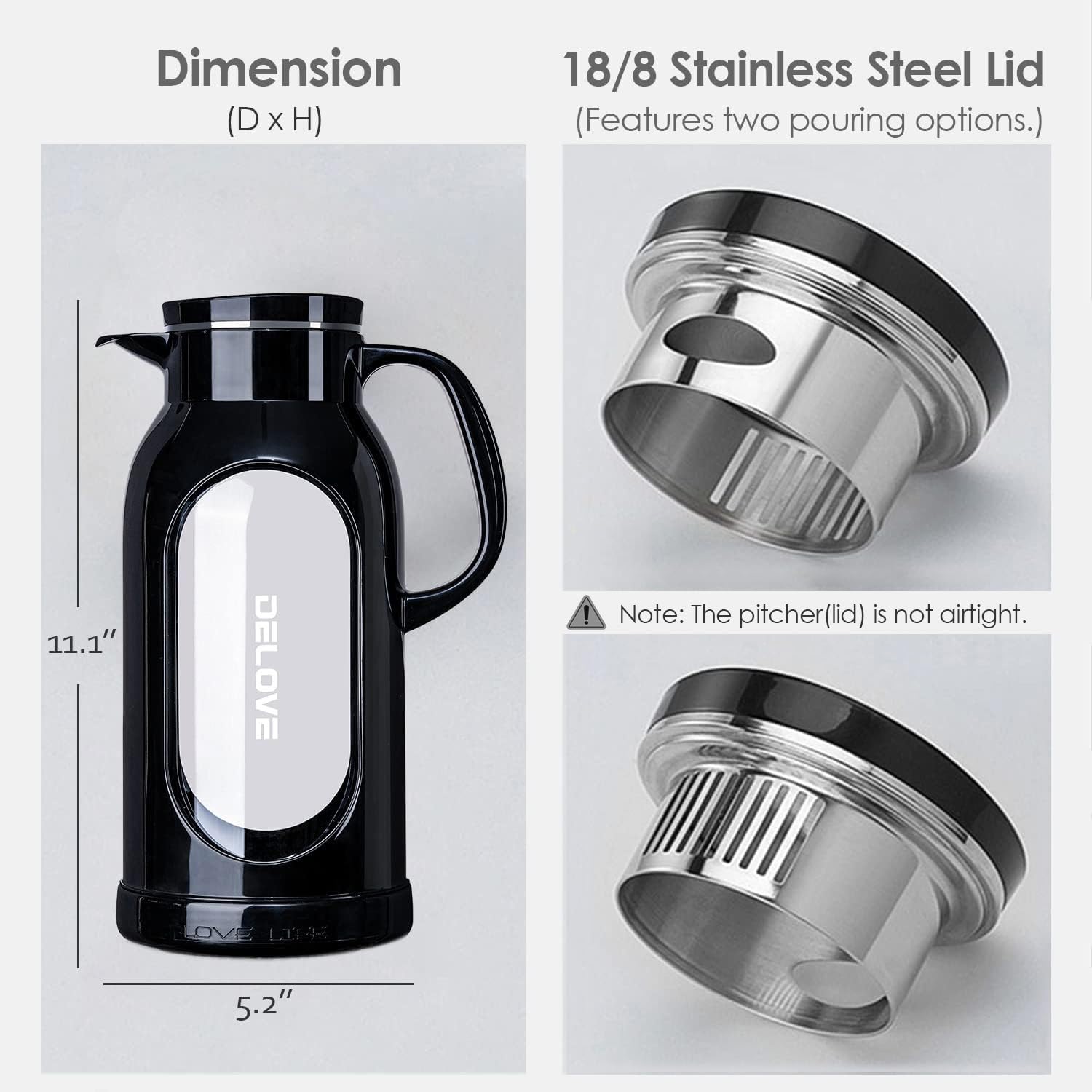 Delove glass liner borosilicate preserves beverage flavor while handling high heat safely.