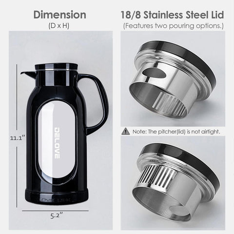 Delove glass liner borosilicate preserves beverage flavor while handling high heat safely.