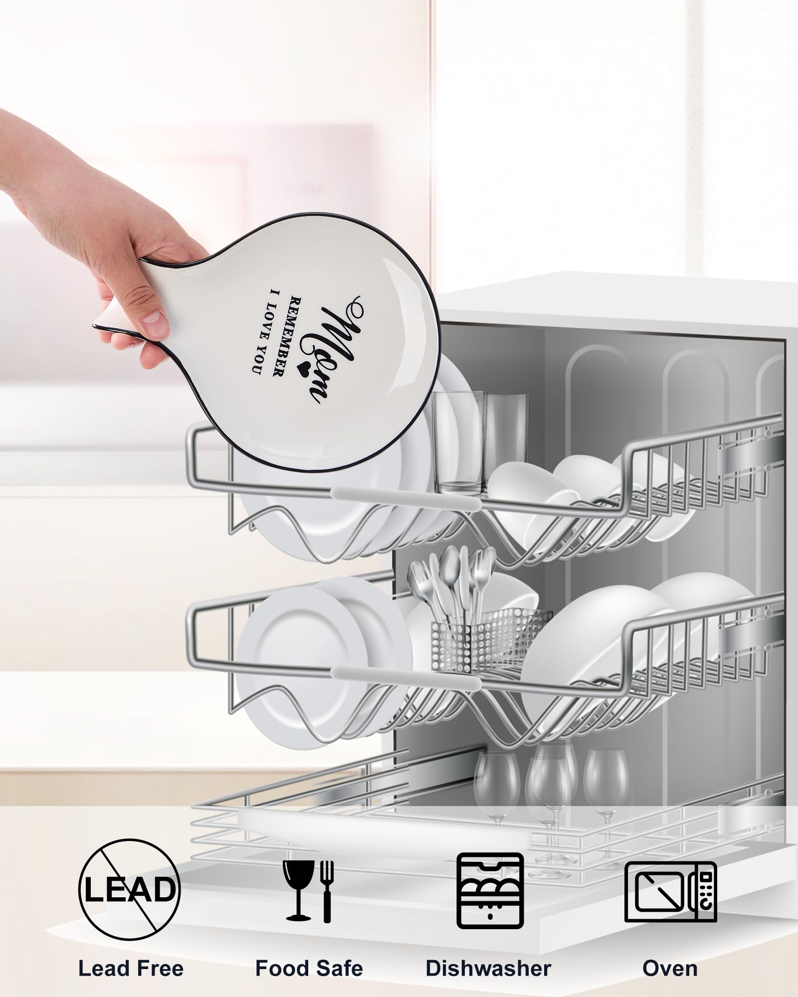 Delpnana kitchen counter organizer keeps utensils tidy after use.