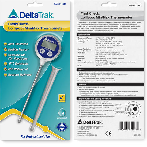DeltaTrak 11040 cooking thermometer ideal for meats, frying, and candy.