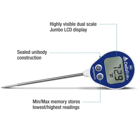 DeltaTrak 11050 waterproof probe ready for quick cleaning under running water