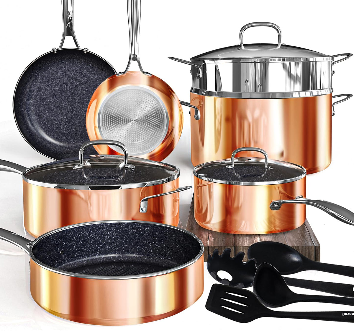 DUXANO Deluxe 14pc 8-inch frypan showing even heat for searing
