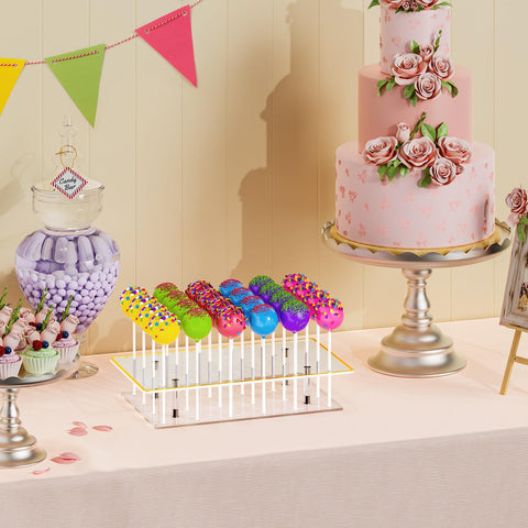 DEMEGA cake pop display with extended top edge for easy event carrying