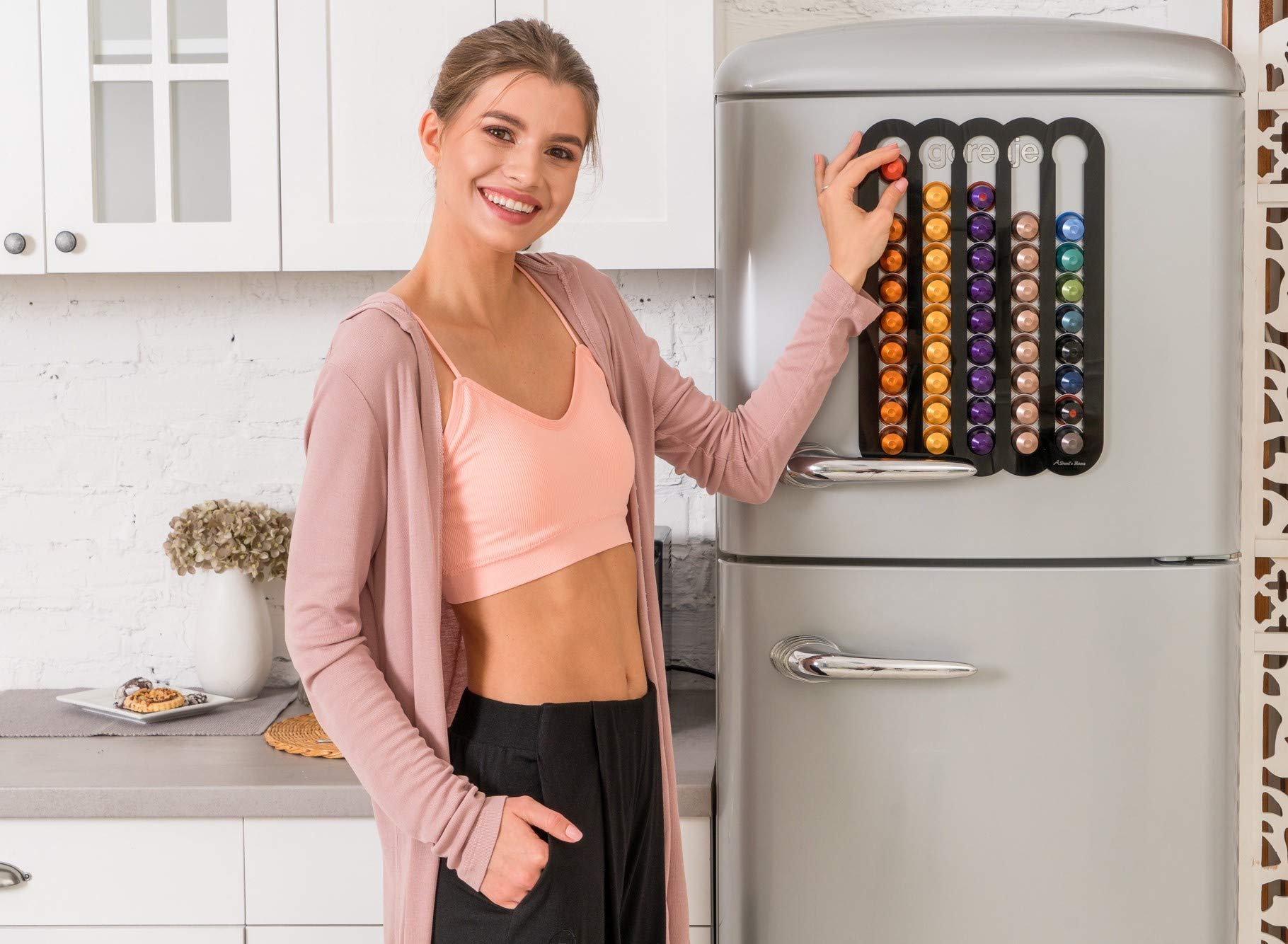 Demi's Home color options show black, white, and transparent finishes