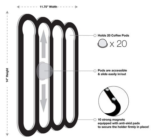 Demi's Home Vertuo capsule organizer on fridge door keeps capsules neat and reachable