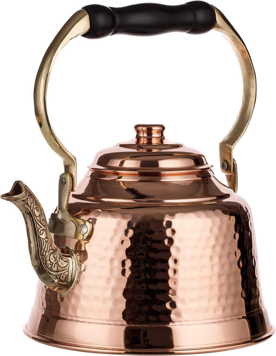 DEMMEX Tea Lover's Copper Teapot with hammered surface for rustic charm and even heating.