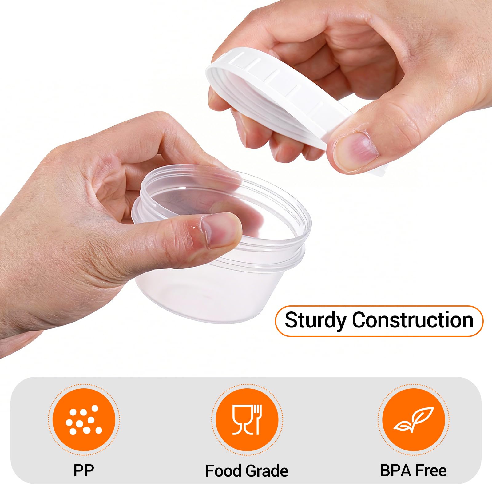 DEMORA salad dressing-to-go containers for lunch, picnics, or travel.