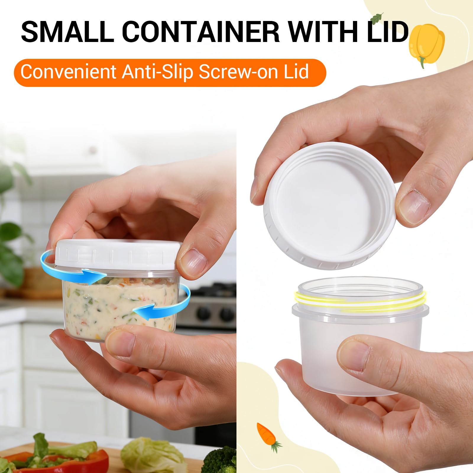 DEMORA stackable containers save cabinet space and stay organized.