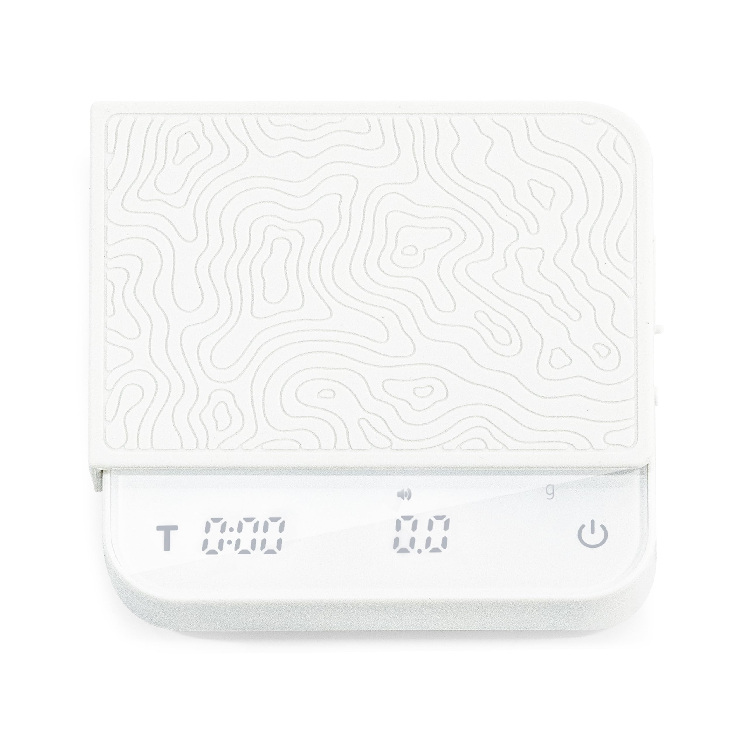 DeNestora mini coffee scale with pour-over station for precise brewing.
