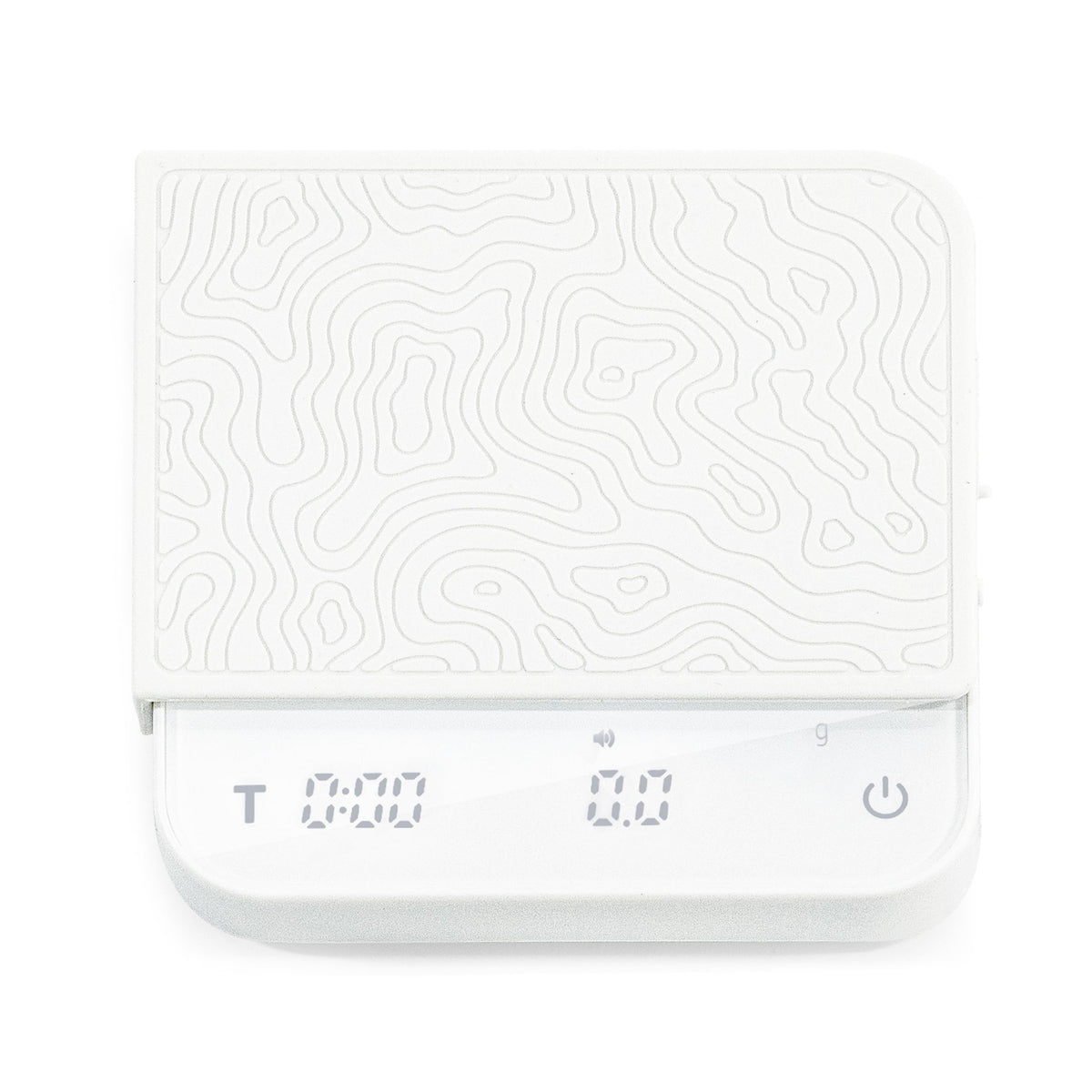 DeNestora mini coffee scale with pour-over station for precise brewing.