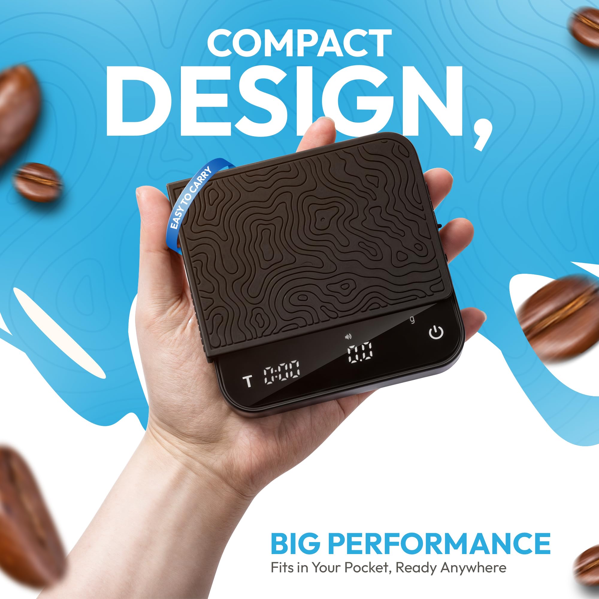 DeNestora tamper mat image emphasizes non-slip surface and heat insulation during prep.