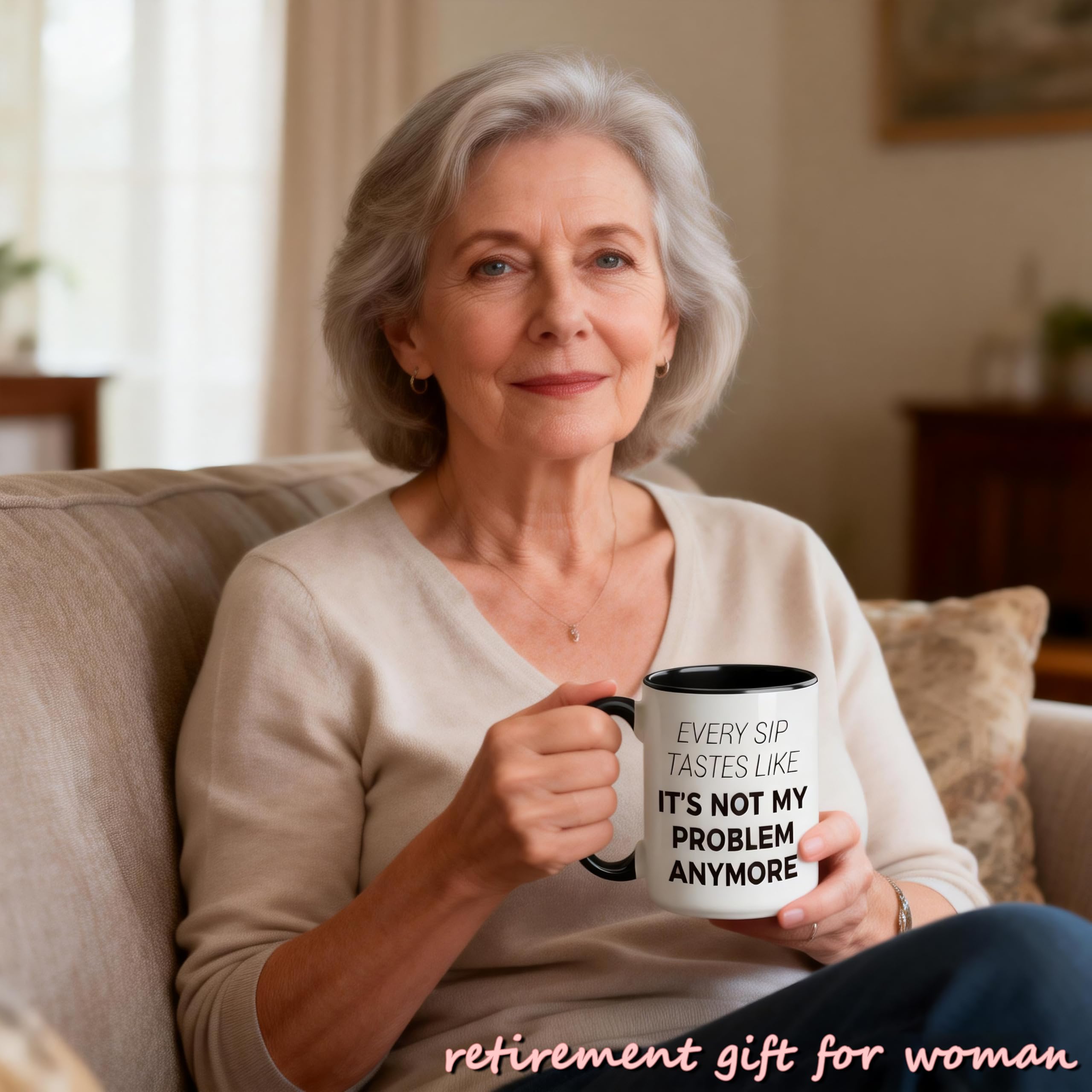 Deoqash 15oz ceramic retirement mug, sturdy daily-use beverage companion
