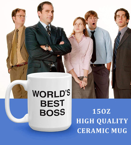 Deoqash World's Best Boss Mug double-sided print keeps artwork vibrant.