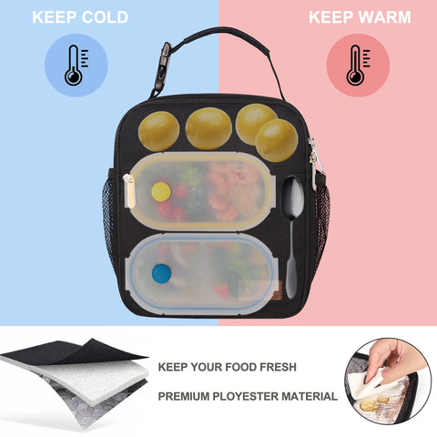 Easy-clean lining in Deosk lunch bag supports quick cleanup.