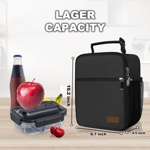 Open-top view of Deosk lunch bag shows easy access to your lunch.