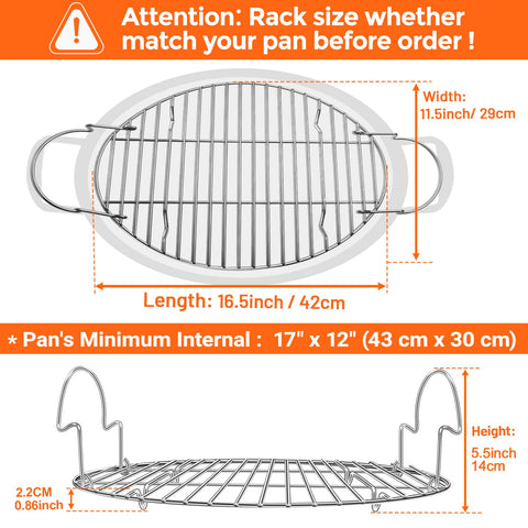 DePango roasting rack with handle enables easy transfer and precise placement.