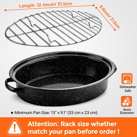 Depango stainless steel roasting rack close-up emphasizes rust-resistant, durable construction.