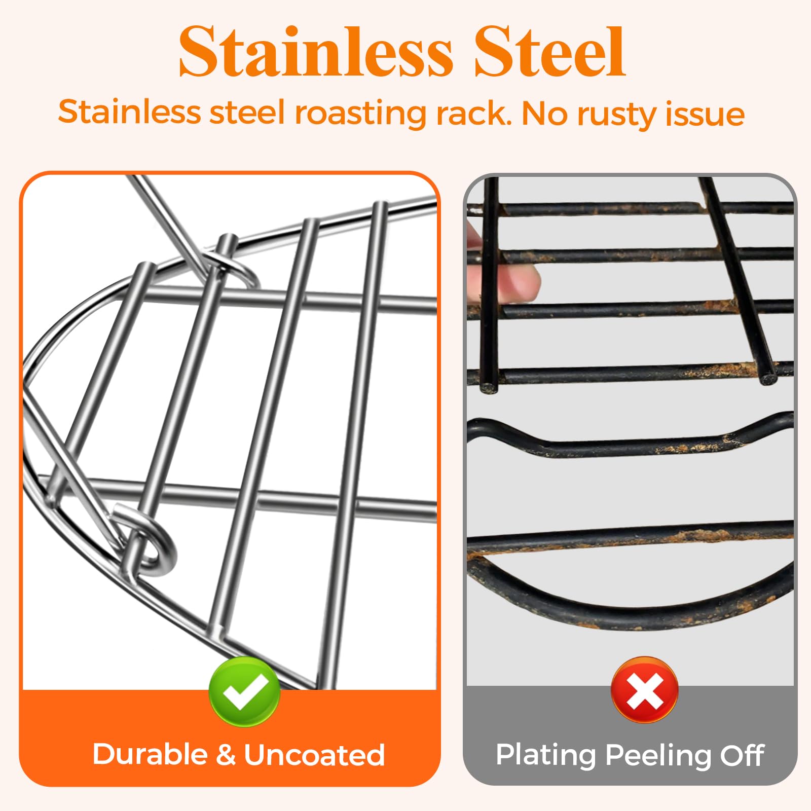 DePango oval rack fits pans larger than 17x12 inches for versatility.