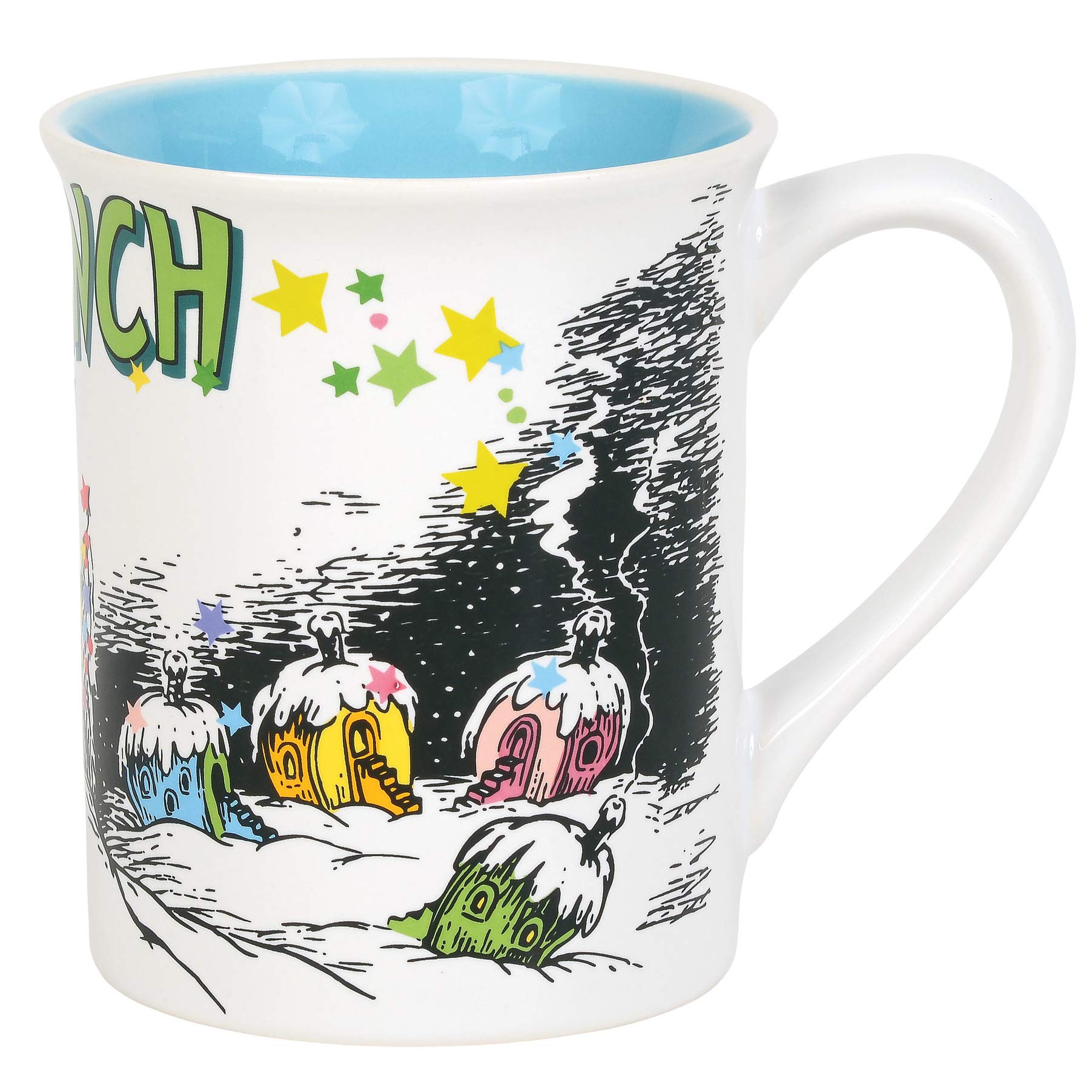 Department 56 Grinch Whoville mug front view for festive coffee moments.