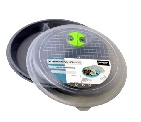 Dependable Essentials 3-section plate layout for balanced portions at home or work.
