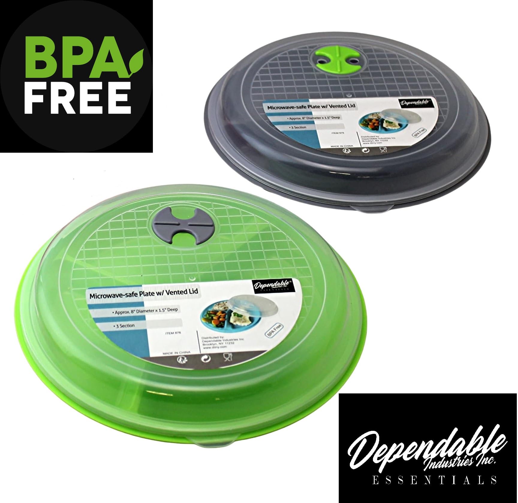 Dependable Essentials freezer-safe meal prep plate for ahead-of-time storage.