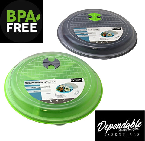 Dependable Essentials freezer-safe meal prep plate for ahead-of-time storage.