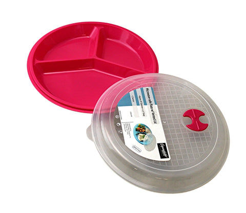 Dependable Essentials 8.75-inch plates illustrate portion-friendly dinner options.