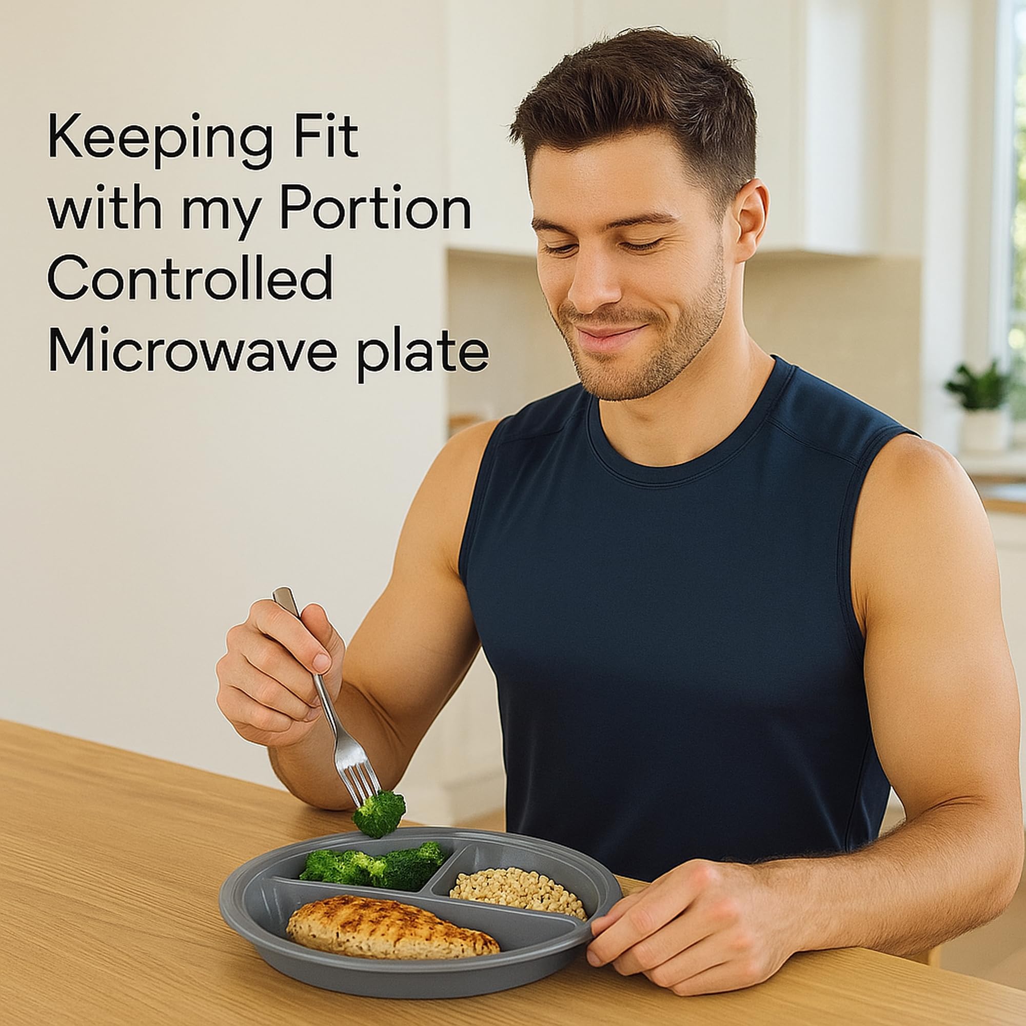 Dependable Essentials microwave-safe vented-lid plate for quick, controlled reheating.