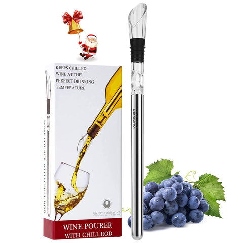DERGUAM 3-in-1 wine chiller rod with aerator cools wine quickly without dilution