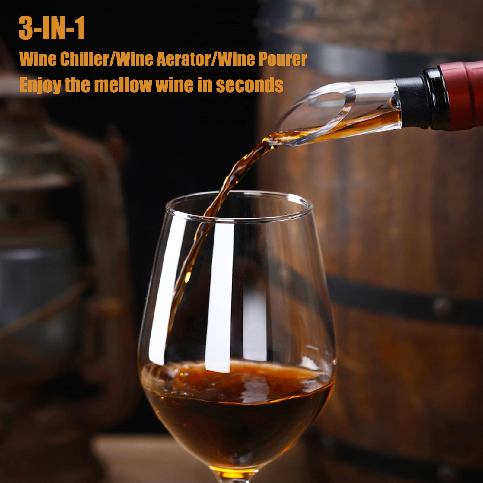 DERGUAM wine aerator and pourer enhances bouquet as you pour